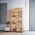 ANTBOX Portable Shoe Rack Organizer for Closet Entryway, Stackable Sneaker Storage Shoe Cabinet with Magnetic Clear Door, Large Plastic Storage containers Bins with Lids 9 Tiers 36 Pairs