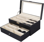 Layers PU Leather Glasses Storage Box Jewelry Sunglasses Eyewear Display Organizer Holder Gift Boxes