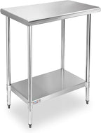 STABLEINK NSF Stainless Steel Table, 30 x 18 Inches Metal Prep & Work Table with Adjustable Undershelf, for Commercial Kitchen, Restaurant, Hotel and Garage
