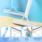 3 in 1 Spray Squeegee, WindowSqueegee with Spray 3 in 1 WindowSqueegee Cleaner, Spray WindowSqueegee Cleaner Tool with SprayBottle, for Car, Home, Kitchen Window（Blue+White）
