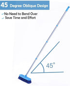 YONILL Deck Brush with Long Handle - Floor Scrub Brushes for Cleaning Shower, Stiff Bristle Scrubbing Brush, 50" Floor Scrubber Brush for Bathroom, Bathtub, Tub, Tile Floors, Garage and Patio