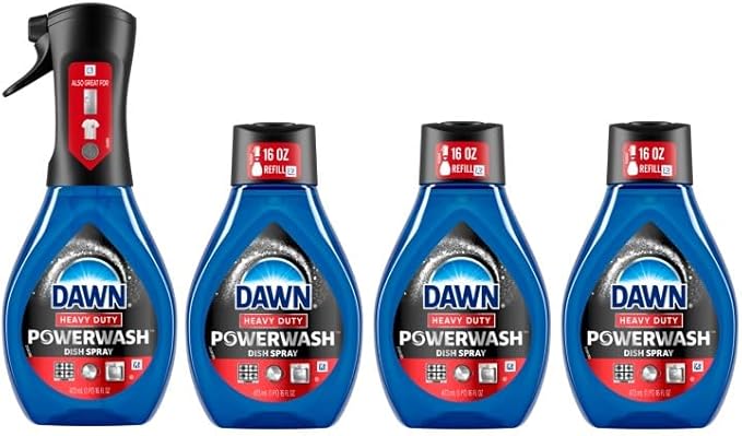 Dawn Powerwash Heavy Duty Dish Spray All-Purpose Cleaner and Degreaser, 64oz, 1 Starter Kit + 3 Refill