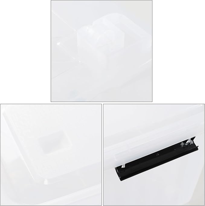 50 Quart Large Storage Boxes with Wheels, 4-Pack Clear Plastic Storage Bins with Lids