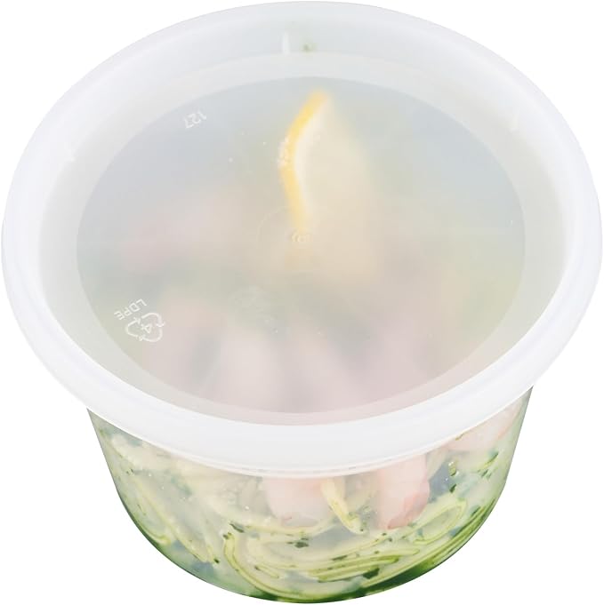 Restaurantware-Asporto 16 Ounce To Go Boxes, 100 Microwavable Round Soup Containers - Clear Plastic Lids Included, Do Not Contain BPA, Clear Plastic Soup Containers, Disposable