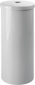 iDesign Freestanding Toilet Paper Canister with Lid for 3 Extra Rolls, Gray, Made in USA