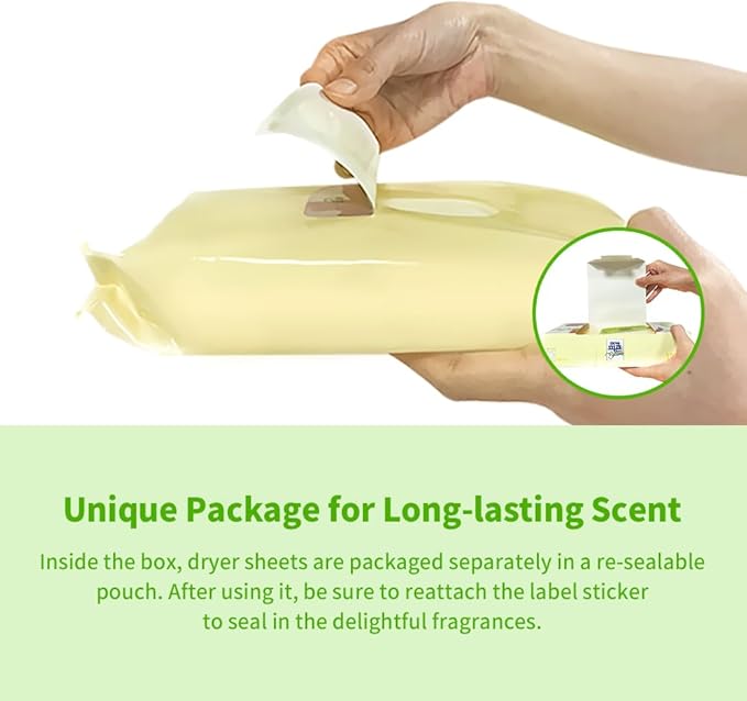 Pigeon Signature Dryer Sheets Laundry Fabric Softener, Green Apple Scent, Apple Bomb, Reduce Static Cling, Eliminate Strong Odor, infused with Flower Essence, Safe for all, 130 Counts