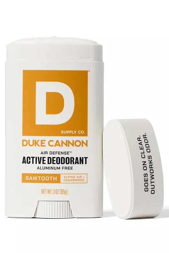 Duke Cannon Aluminum-Free Deodorant for Men - Air Defense, 3 oz – Long-Lasting, Clear Glide, Skin-Soothing Formula, Alpine + Cedarwood (Sawtooth)