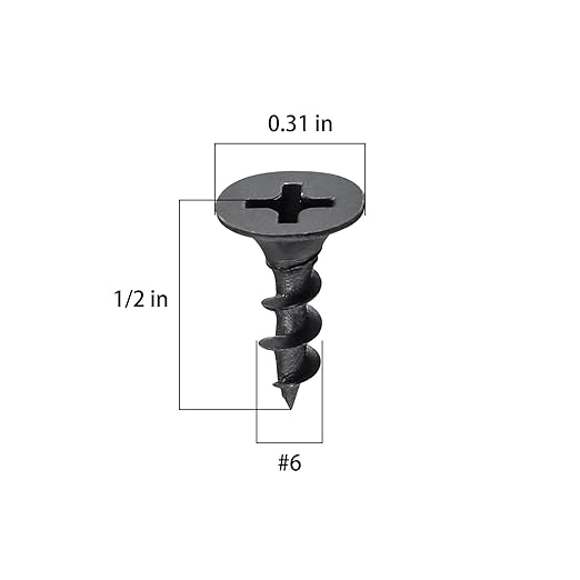 (8670 pcs)#6X1/2 Black Fastener Drywall Screws-Phillips with coarse Threaded tip, Black, Suitable for Drywall Slate, Wood, etc.(15 pounds)