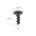 (8670 pcs)#6X1/2 Black Fastener Drywall Screws-Phillips with coarse Threaded tip, Black, Suitable for Drywall Slate, Wood, etc.(15 pounds)