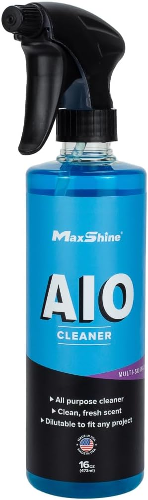Maxshine All in One Interior Cleaner, Conditioner, & Protectant Kit (AC09) - Professional Grade Interior Detailing - 5 Pack Microfiber Towels - Works on Vinyl, Leather, Plastic, & Upholstery