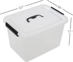 Zopnny 6-Pack 12 Quart Latch Box, Stackable Organizer Bins with Latching Lids, Clear Plastic Organization Containers for Closet, Bedroom, Shelving Units and Everyday Home Storage
