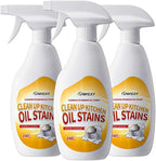 Clean Up Kitchen Oil Stains Spray, Effective Oil Stain Remover for Pots, Ovens, Grills & Stovetop Surfaces, Dual Spray Nozzle, No Rinse Formula (3 bottles【Recommended for heavy oil stains】)