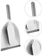 DOITOOL 2pcs Home Cleaning Brush Set with Broom and Dustpan, Multi-use Bed Dust Removal Tool, White and Grey Handheld Sweeping Accessories for Household Cleaning