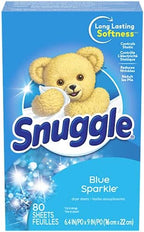 Snuggle Fabric Softener Dryer Sheets, Blue Sparkle, 80 Count