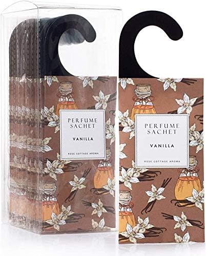 Large 12 Packs Vanilla Hanging Closet Air Freshener Scented Sachets Long Lasting Smell Goods