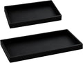 2PCS(7.87” L and 11.8” L) Silicone Soap Dispenser Tray, Kitchen soap Caddy countertop, Toilet, Black Tray for Scrubber, Lotion Bottles, Perfume, Jewelry, Candle, Key Trinket Ring-Black