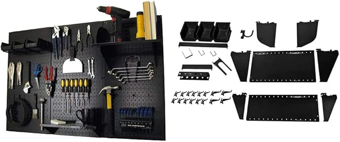 Pegboard Organizer Wall Control Metal Pegboard Tool Storage Kit with Accessories