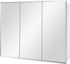 Bathroom Medicine Cabinet with Beveled Edge Mirrored Door 36 x 26 inch, Recessed or Surface Mount, with Adjustable Glass Shelves