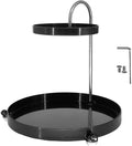 Bathroom Sink Vanity Trays, Double Layer Rotating Bird Design Shelf Tray, Multi-Purpose Countertop Organizer, Black