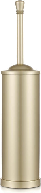 Stainless Steel 304 Toilet Brush and Holder,Toilet Bowl Brush with Long Handle for Bathroom,Toilet Cleaner Brush-Space,Saving,Covered Brush,Durable, Deep,Cleaning,Splash Resistant (Gold)