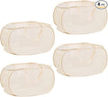 4Pcs Beige Canvas Laundry Hamper, Foldable Pop-up Mesh Basket, Large Capacity, Opening Design, Side Storage Bag, Versatile Use-Home, Camping, Dorm, Hotel, Travel