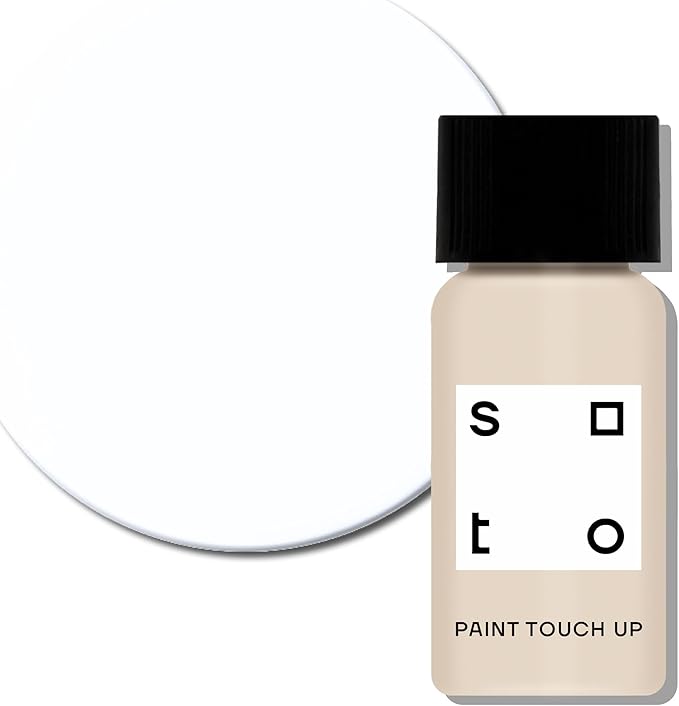 soto White Paint Touch Up, Multi-Surface, Satin Finish (No. 01 Perfect White) — 10 Milliliters of Scratch Repair for Furniture, Walls, Cabinets, Trim, Doors, Indoor/Outdoor
