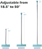 BOOMJOY Floor Scrub Brush with Long Handle, 2 in 1 Scrape and Brush, Stiff Bristles for Cleaning Bathroom, Patio, Garage, Kitchen, Deck, Tile, Blue