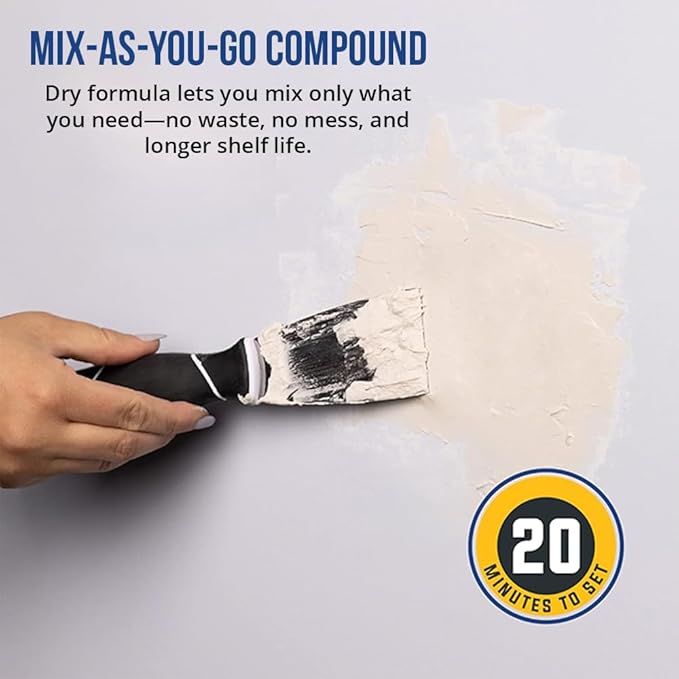 Drywall Repair Kit by SD Home, Fix Large Holes Fast, Wall Plate, 2 Patch Dry Compound Bags, Sanding Block & Trowel, Perfect Drywall Hole Patch Solution, Quick & Easy Filler, Wall Putty, Spackle Paste