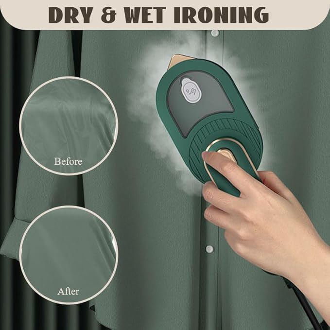 Portable Handheld Garment Iron, Rotary Garment Iron, Dry and Wet Electric Irons, 10S Fast Heating Travel Steamer for Clothes, Wrinkle Remover Steamer, Mini Steam Irons for Home Travel (White)