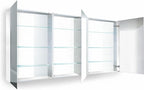 Krugg Medicine Cabinet | Recess or Surface Mount | Blum Hinge 170 Degree Soft Close| (72"x36")