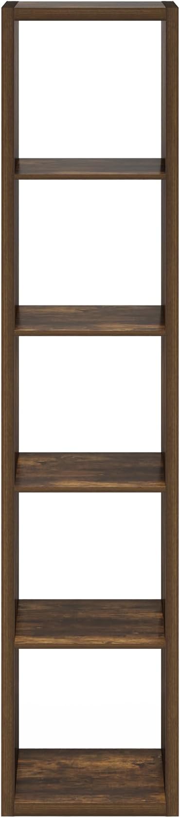 Furinno Cubicle Open Back Decorative Verticle Cube Storage Organizer, 5-Cube, Amber Pine