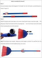 Small Broom - Indoor or Outdoor Portable Broom with Adjustable Handle, Cleaning Little Helper for Housekeeping, Office, Working Desk, and Pet Nest(White&Blue)