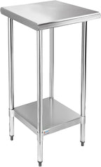 STABLEINK NSF Stainless Steel Table, 24 x 18 Inches Metal Prep & Work Table with Adjustable Undershelf, for Commercial Kitchen, Restaurant, Hotel and Garage，Small Stainless Steel Table