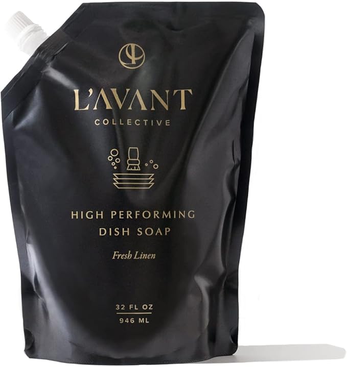 L'AVANT Collective High Performing Dish Soap Refill | Plant-Based Ingredients & High Performing Formula | Fresh Linen Scent | 32 FL oz/946 mL