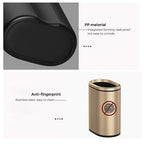 9L/2.4GALSlim Bathroom Trash Can, 12 * 7.75 * 13.67 inches, Stainless Steel with PP Inner Bucket, Smooth, with Garbage Bag Inner Lining, Suitable for bathrooms, bedrooms, Offices, Hotels