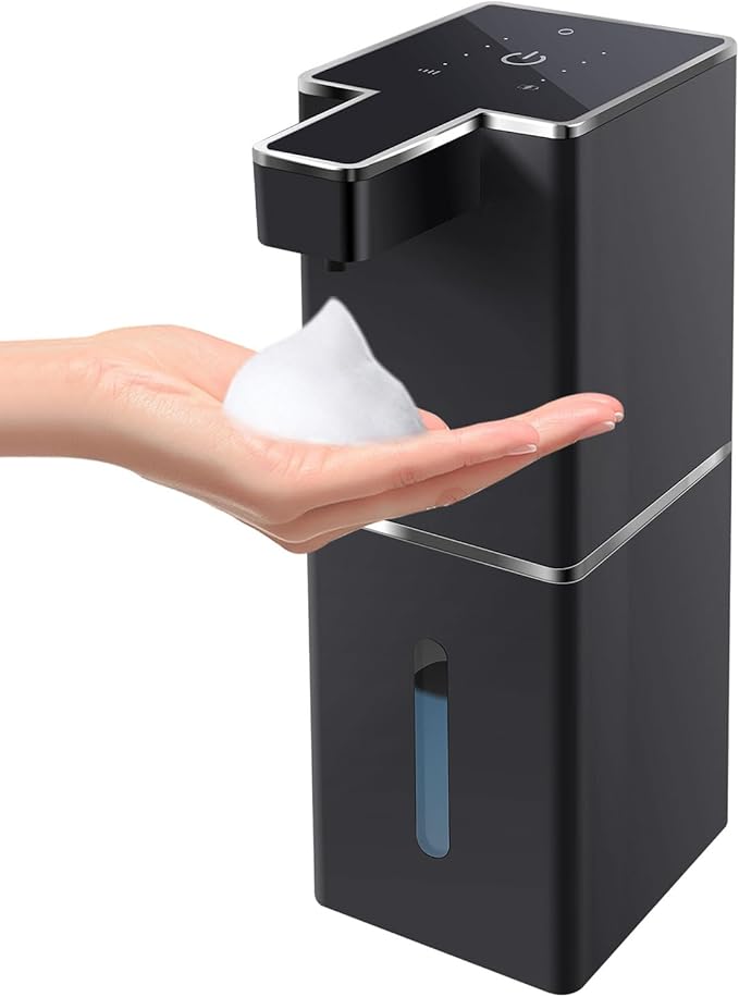 Automatic Foaming Soap Dispenser Touchless 380ml/12.8oz Rechargeable Hand Soap Dispenser Wall Mounted 4 Levels Adjustable Foam Soap Pump for Bathroom Kitchen Dish Soap