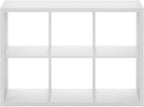 Furinno Cubicle Open Back Decorative Cube Storage Organizer, 6-Cube, White