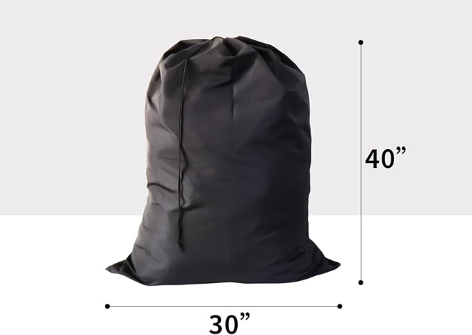 Extra Large Laundry Bag 12 Pack, Travel Laundry Bags with Drawstring Closure, 30"x40", for college, dorm and apartment dwellers (12PCS Black)