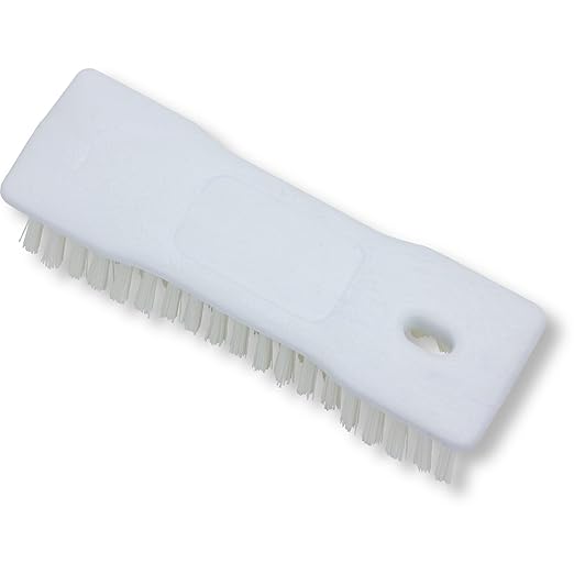 SPARTA Comfort Grip Scrub Brush Hand Brush for Bathroom, Kitchens, Countertop, Plastic, 8 Inches, White