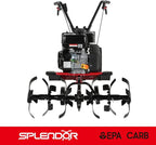 SPLENDOR Gas Powered Tiller 4 Cycle Engine 212CC Working Width Adjustable 13in-22in-33.5in