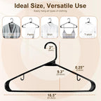 HOUSE DAY 200 Pack Plastic Clothes Hangers, Commercial Bulk Shipment for Business, Sturdy Durable Lightweight Hangers Black Ideal for Retail Dry Cleaners Warehouses, Save Cost & Warehouse Space
