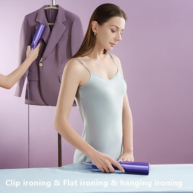 Portable handheld Travel clip Steamer for Clothes, Just 0.9lbs Lightly, 10 Minutes of Continuous Steam, mini iron for travel and home