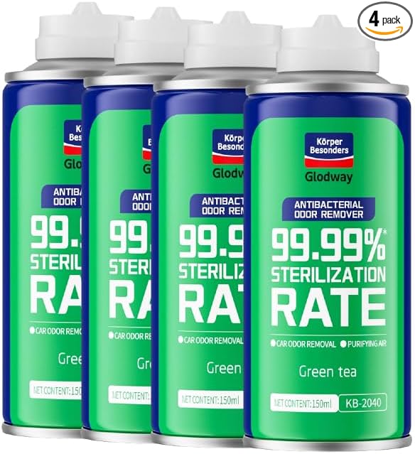 Glodway Air Refresher,Odor Eliminator Remover Spray,Odor Remover,Green Tea Long-Lasting Scent For Home,Couch,Mattress,Furniture, bathroom,Fabrics & Trash,6 Ounce,4 pack