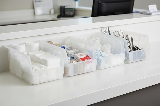 Hudson Exchange 9-1/2" x 6" x 5" Plastic Stackable Storage Bin and Hanging Container (Clear, 1 Pack)