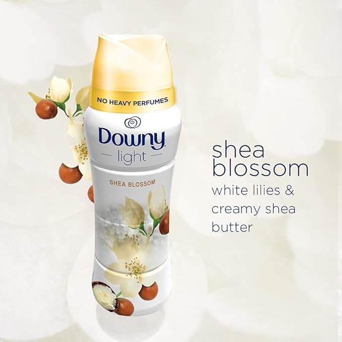 Downy Light Laundry Scent Booster Beads for Washer, Shea Blossom, 20.1 oz, with No Heavy Perfumes