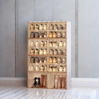 ANTBOX Portable Shoe Rack Organizer for Closet Entryway, Stackable Sneaker Storage Shoe Cabinet with Magnetic Clear Door, Large Plastic Storage containers Bins with Lids 7 Tiers 28 Pairs