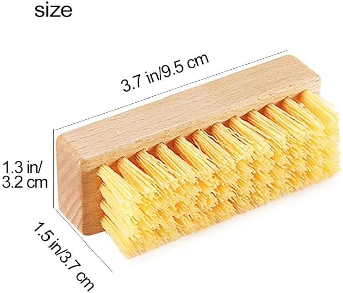 Shoe Cleaning Brushes, Wooden Shoe Sole Bottom Scrub Brush, Stiff Nylon Bristles Scrubbing Stubborn Stains - 3 Pack