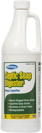 Comstar Septic Soap Digester, 1 Quart, Fast-Acting Drain Cleaner for Soap Buildup, Opens Slow Drains and Restores Flow, Safe for Pipes and Septic Systems, Long-Lasting Performance (30-655)
