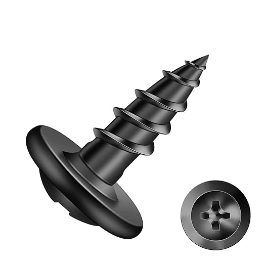 #8 x 1/2" Wood Screw 500Pcs Alloy Steel Standard Thread Truss Head Fast Self Tapping Black Oxide by SG TZH