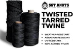 SGT KNOTS Tarred Twine - 100% Nylon Bank Line for Bushcraft, Netting, Gear Bundles, Construction, Lacing Twisted Cord, Weatherproof #72-1 lb